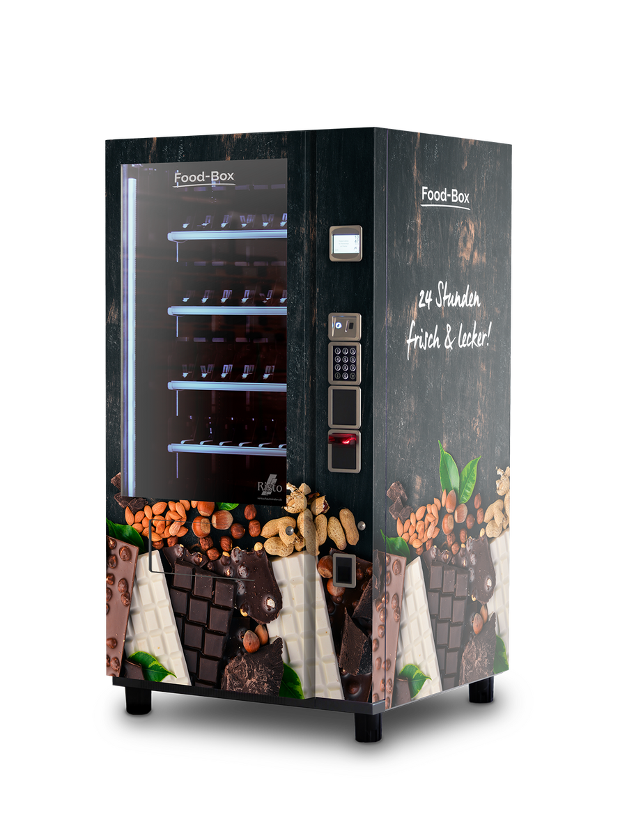 Distributeur automatique au design de chocolat, noix et cacao      