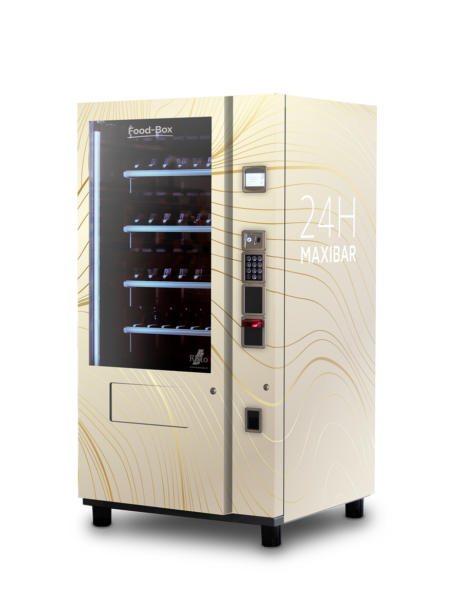 Distributeur automatique au design 24H Maxibar avec motif de lignes claires      