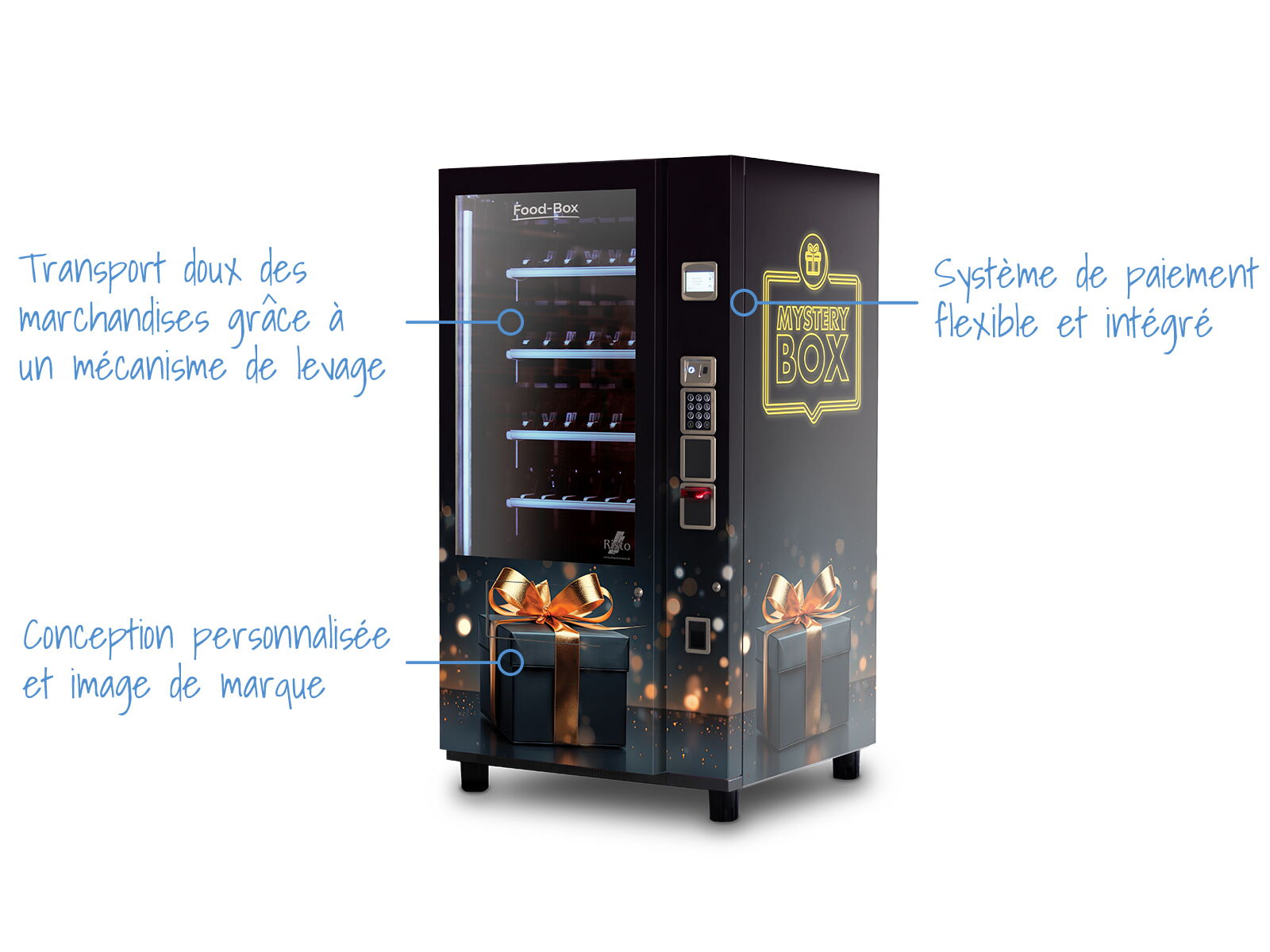 Distributeur automatique box mystère — présentation des fonctions      