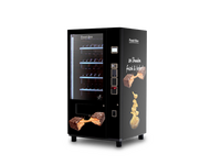 Distributeur automatique noir aux motifs de snacks      