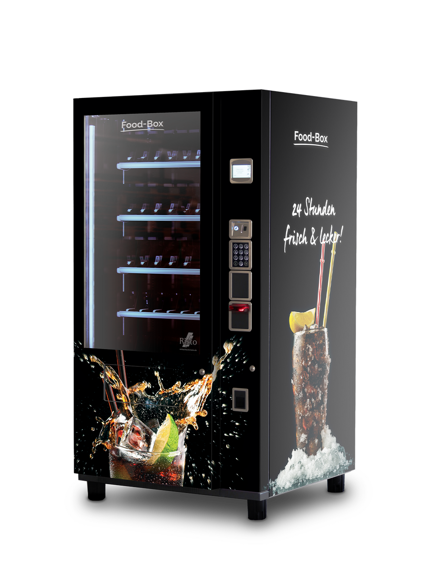 Distributeur automatique illustrant des cocktails et de la glace      