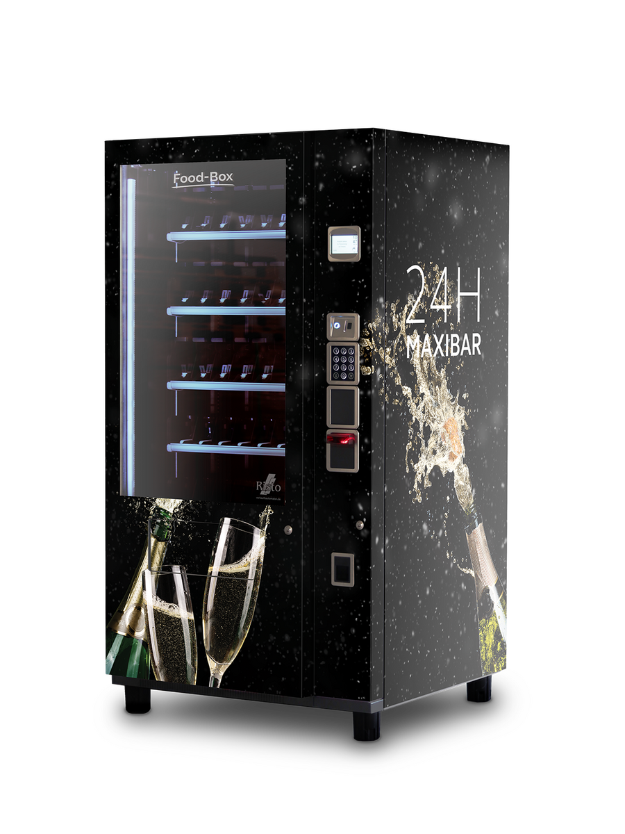 Distributeur automatique noir au motif de champagne et mousseux pour boissons fraîches      