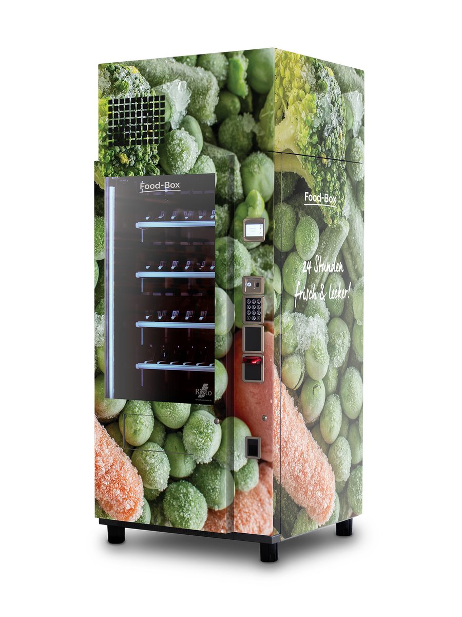 Distributeur automatique au design de légumes surgelés et panure      